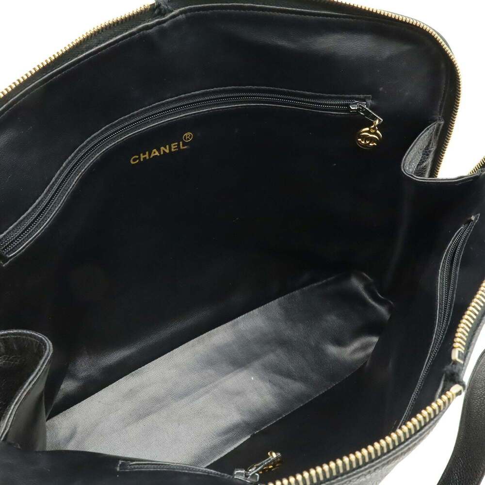 CHANEL Black Caviar Leather Logo Shoulder Bag - Picture 7 of 10